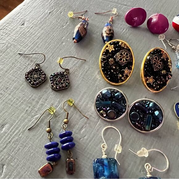 Earrings Lot Beaded Gold & Silver Tone - Picture 4 of 6